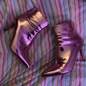 Dollskill Pink Holographic Booties